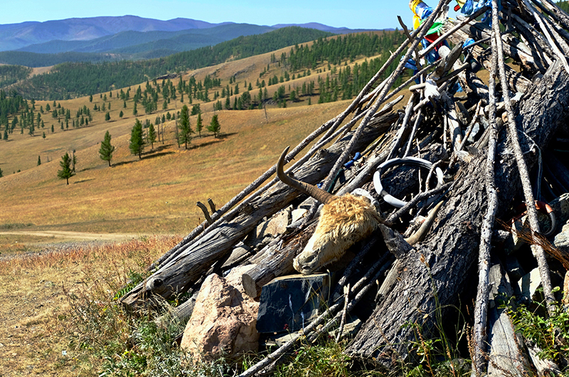 Mongolian "ovoo" Cairn